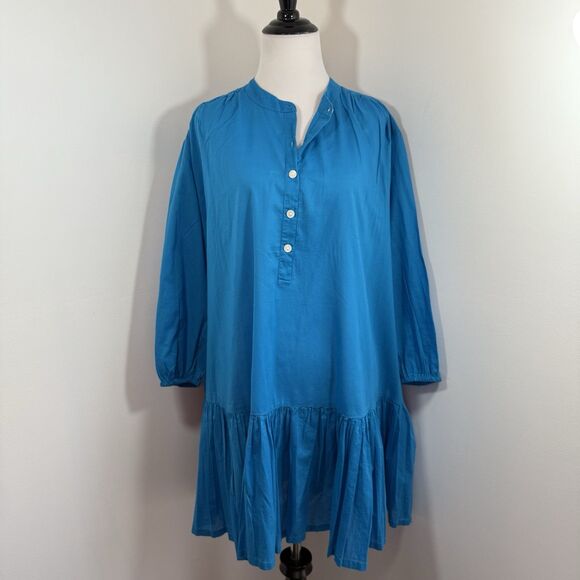 J Crew Dress Flowy Cover Up XS Tiered Oversized Light Organic Cotton Re-Imagined - Picture 1 of 12